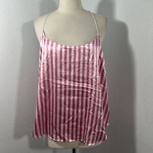 Victorias Secret Slip Top Womens XL Stripe Satin‎ Raceback 90s Y2K